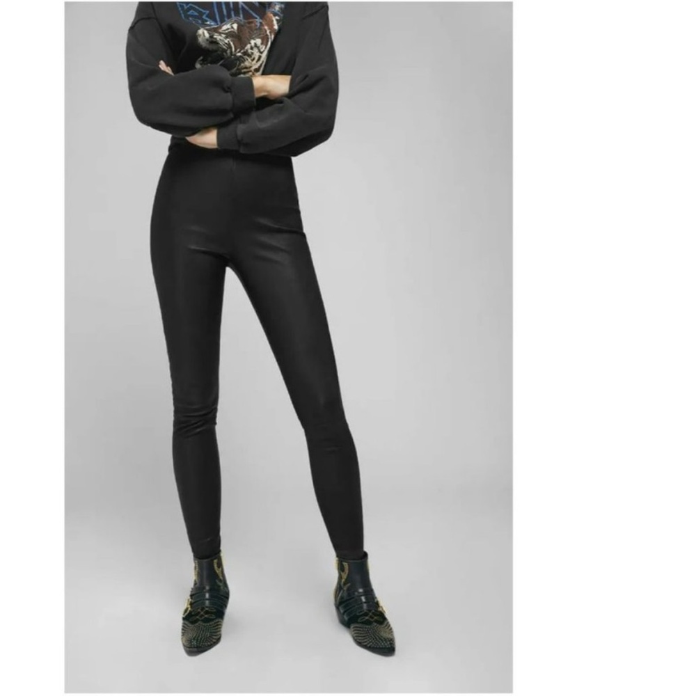 Anine Bing Petra Leather Black leggings Pants